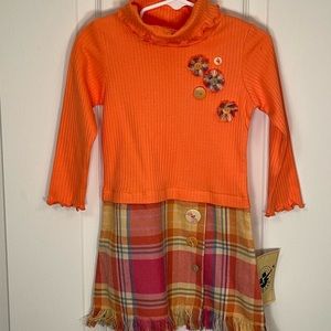 Dress size 2T by Good Lad of Philadelphia Plaid Pumpkin Autumn (D-35)